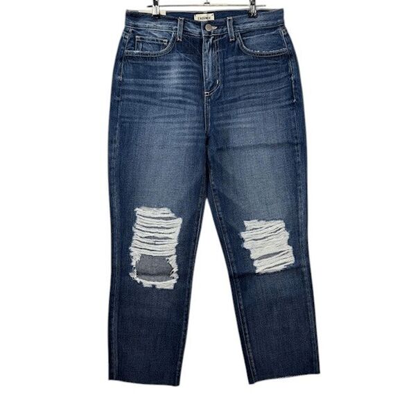 NEW! L'Agence Adele High Rise Crop Stove Pipe Jeans in Newberry Wash Size 27 - Picture 3 of 15
